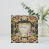 Vintages Blumenkohl Brautparty Tee Party Einladung (Stehend Vorderseite)