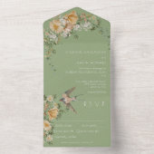 Vintages Blumenkohl-Grün-Abendessen All In One Einladung (Innen Boden)