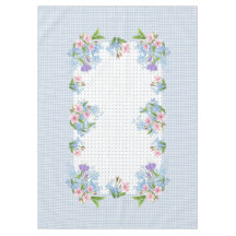 Vintages Blumenkohl, kariert und dots-Tischdecke 6