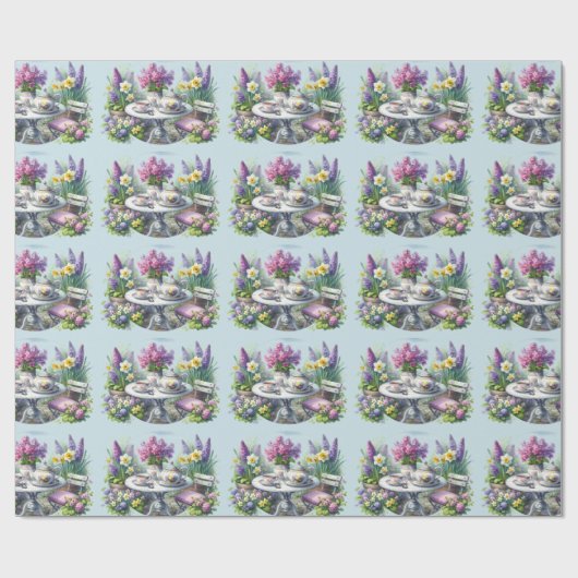 Vintages Blumenkohl-Party im Garten Geschenkpapier (Flach)