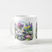 Vintages Blumenkohl-Party im Garten Kaffeetasse (Vorderseite Links)