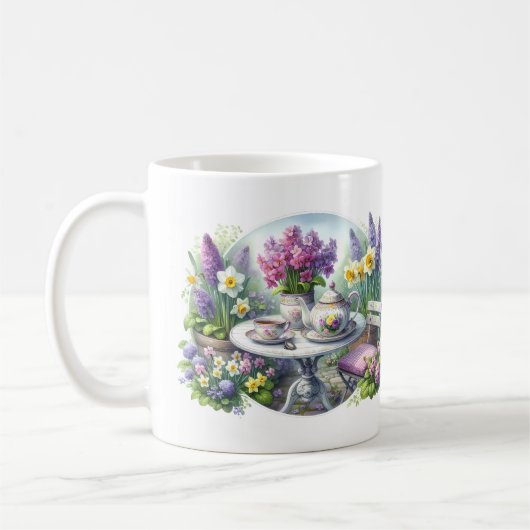 Vintages Blumenkohl-Party im Garten Kaffeetasse (Links)