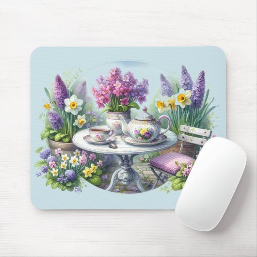 Vintages Blumenkohl-Party im Garten Mousepad (Mit Mouse)