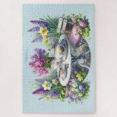 Vintages Blumenkohl-Party im Garten Puzzle (Vertikal)