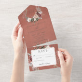 Vintages Blumenkraut Kein Abendessen All In One Einladung (Abreißen)