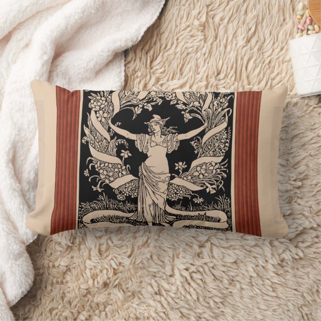 Vintages Blumenkraut Lumbar Kissen (Decke)