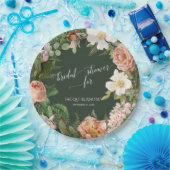 Vintages Blumenkraut Rosa Peony Brautparty Pappteller (Party)