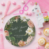 Vintages Blumenkraut Rosa Peony Brautparty Pappteller (Party)