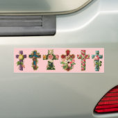 Vintages Blumenkreuz Autoaufkleber (Auf Auto)
