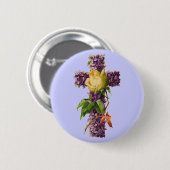 Vintages Blumenkreuz Button (Vorne & Hinten)