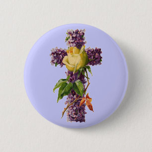 Vintages Blumenkreuz Button