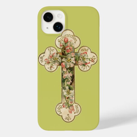 Vintages Blumenkreuz Case-Mate iPhone Hülle (Rückseite)