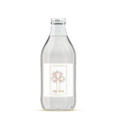 Vintages Blumenkreuz Heiligwasser Etiketten