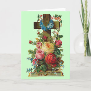 Vintages Blumenkreuz Karte