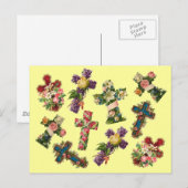 Vintages Blumenkreuz Postkarte (Vorne/Hinten)