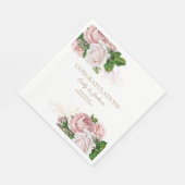 Vintages Blumenkuchen-Brautparty in Rosa Serviette (Ecke)