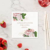 Vintages Blumenkuchen-Brautparty in Rosa Serviette (Beispiel)