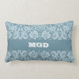 Vintages Blumenkunst nouveau Muster blauen Grüns Lendenkissen