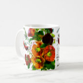 Vintages Blumenlogo Kaffeetasse (Vorderseite Links)