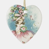 Vintages Blumenmädchen Keramikornament (Rechts)