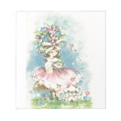 Vintages Blumenmädchen Notizblock (Vorderseite)