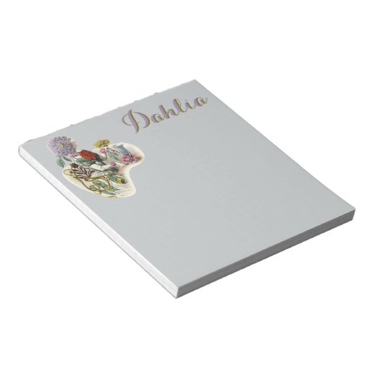 Vintages Blumenmädchen Notizblock (angewinkelt)