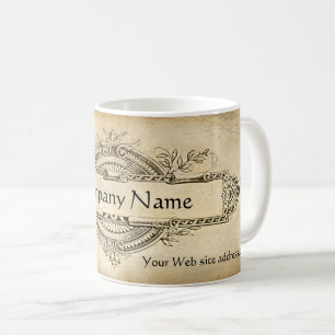 Vintages Blumenmedaillenpapier Kaffeetasse