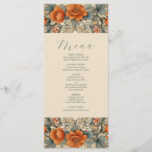 Vintages Blumenmenü im Jugendstil Menükarte (Vorderseite)