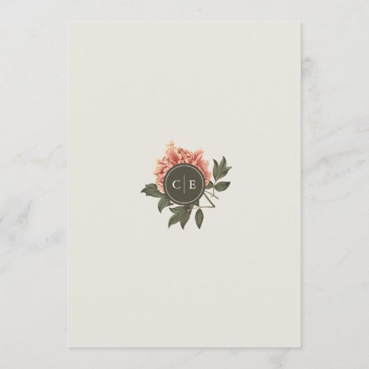 Vintages Blumenmenü Menükarte (Rückseite)