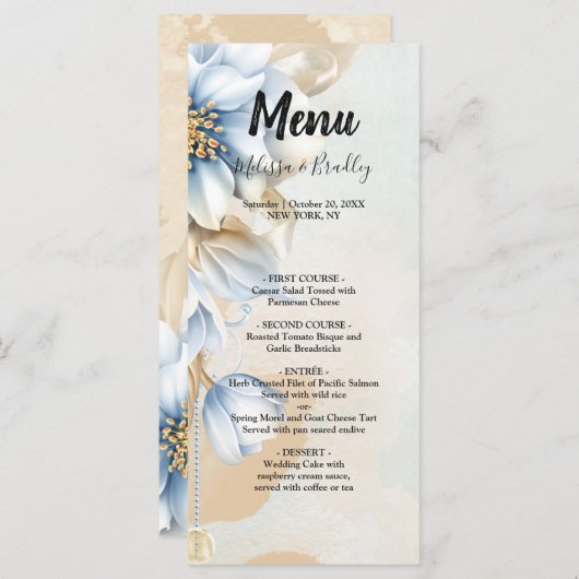 Vintages Blumenmenü Programm (Vorne/Hinten)