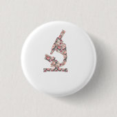 Vintages Blumenmikroskop des weiblichen Button (Vorderseite)