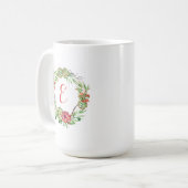 Vintages Blumenmonogramm hochzeitsucculent-| Kaffeetasse (Vorderseite Links)
