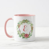 Vintages Blumenmonogramm hochzeitsucculent-| Tasse (Links)