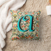 Vintages, blumenmonogrammatisches Pillow Kissen (Decke)