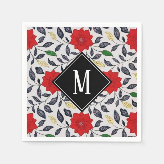 Vintages Blumenmotiv Serviette (Vorderseite)