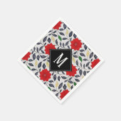 Vintages Blumenmotiv Serviette (Ecke)