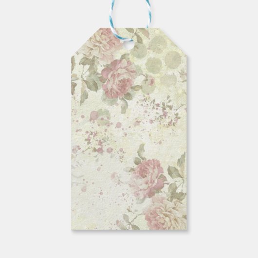 Vintages Blumenmoustierbuch Geschenkanhänger (Rückseite)