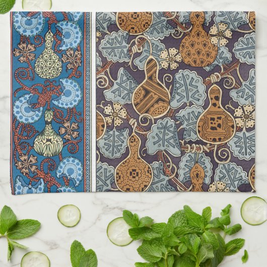 Vintages Blumenmuseum Geschirrtuch (Gefaltet)