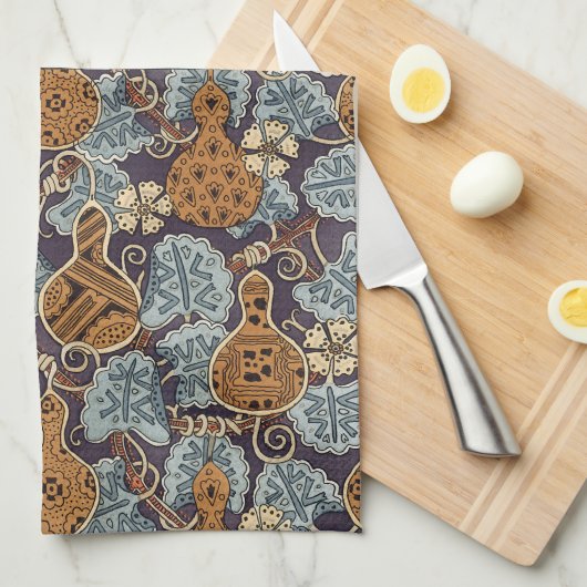 Vintages Blumenmuseum Geschirrtuch (Viertel Falte)