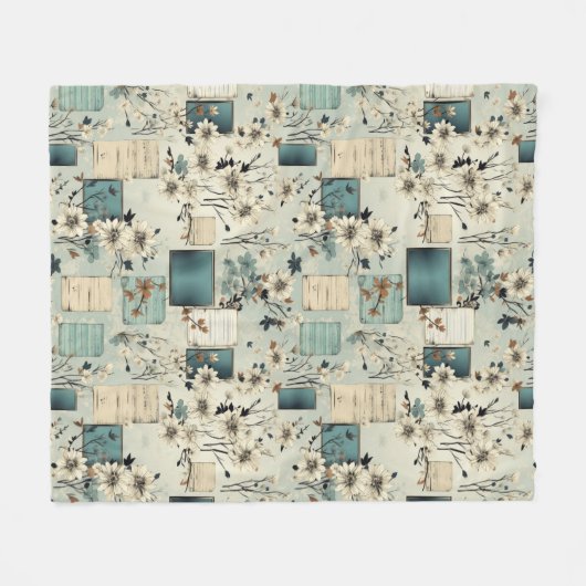 Vintages Blumenmuster (2) Fleecedecke (Vorderseite (Horizontal))