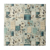 Vintages Blumenmuster (2) Fliese (Vorderseite)