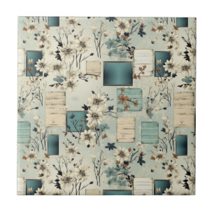 Vintages Blumenmuster (2) Fliese