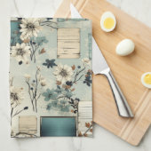 Vintages Blumenmuster (2) Geschirrtuch (Viertel Falte)