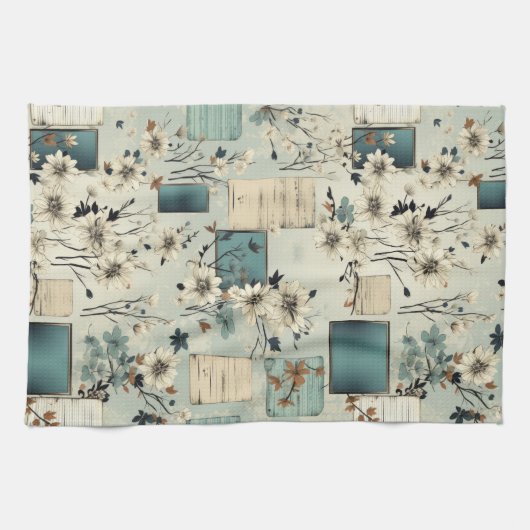 Vintages Blumenmuster (2) Geschirrtuch (Horizontal)