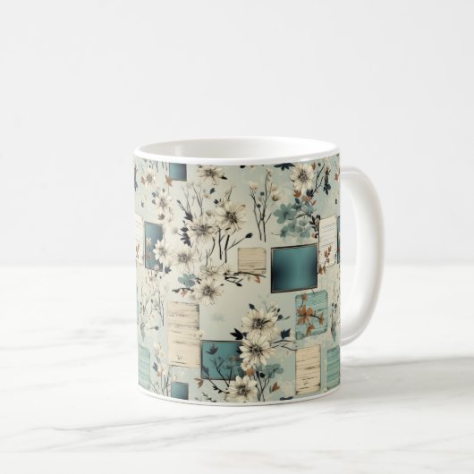 Vintages Blumenmuster (2) Kaffeetasse (VorderseiteRechts)