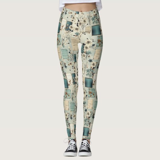 Vintages Blumenmuster (2) Leggings (Vorderseite)