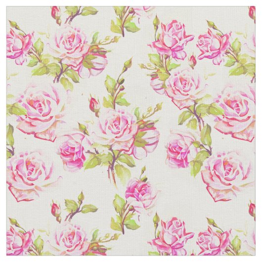 Vintages Blumenmuster Altes Rosenmuster Stoff (Nahaufnahme)