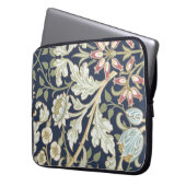 Vintages Blumenmuster auf blau Laptopschutzhülle (Vorderseite Links)