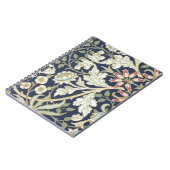 Vintages Blumenmuster auf blau Notizblock (Linke Seite)