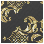 Vintages Blumenmuster aus Gold und Schwarz Stoff (Nahaufnahme)